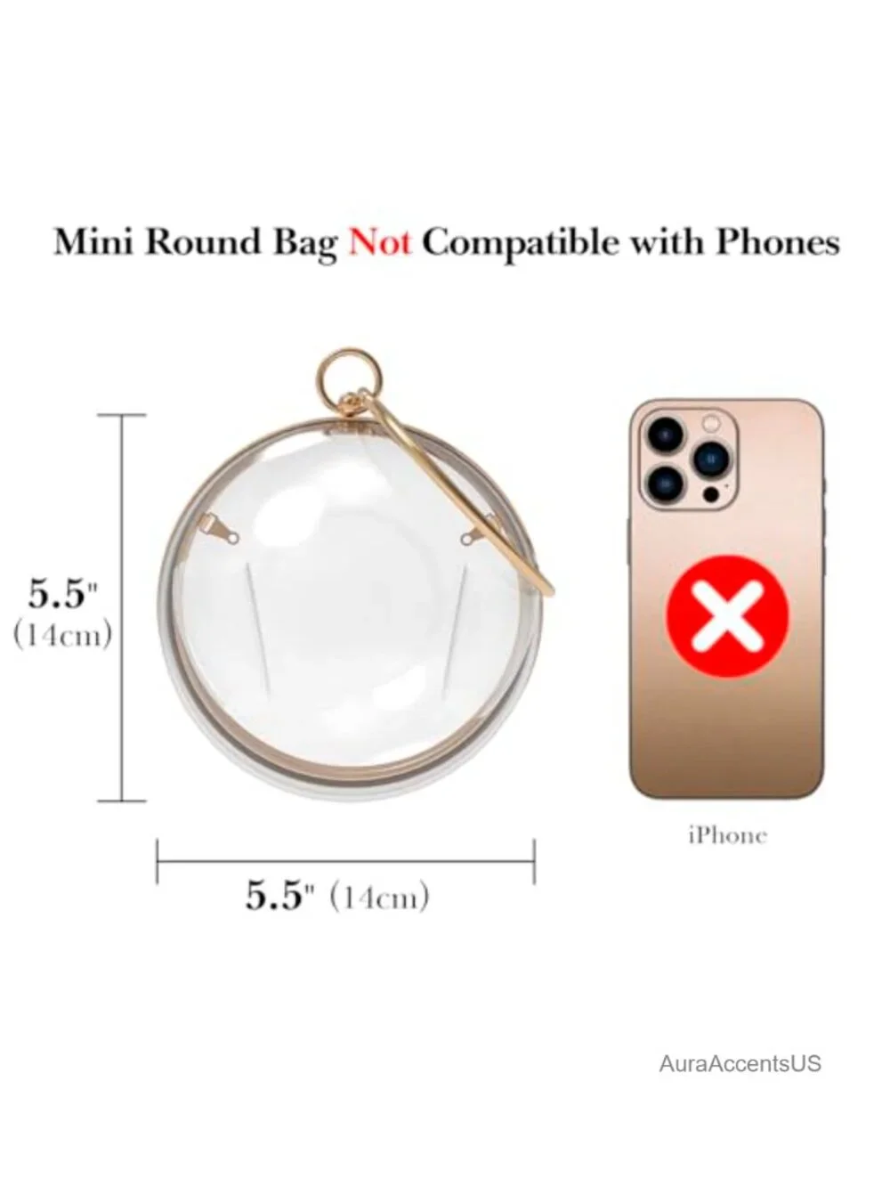 Round Acrylic Clear Crossbody Clutch Evening Bag